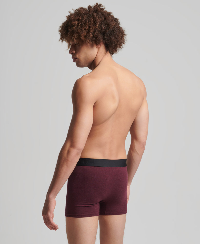 SUPERDRY Boxer Offset Double Pack - Navy & Burgundy Navy/Burgundy model front view