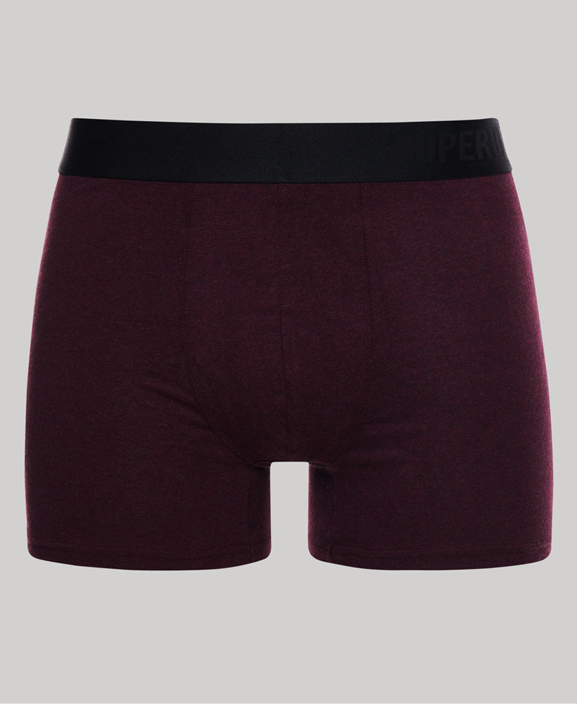 SUPERDRY Boxer Offset Double Pack - Navy & Burgundy Navy/Burgundy back view