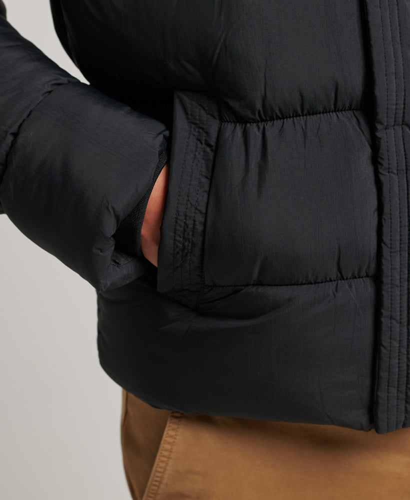SUPERDRY Black XP-D Sports Puffer Jacket Black side view