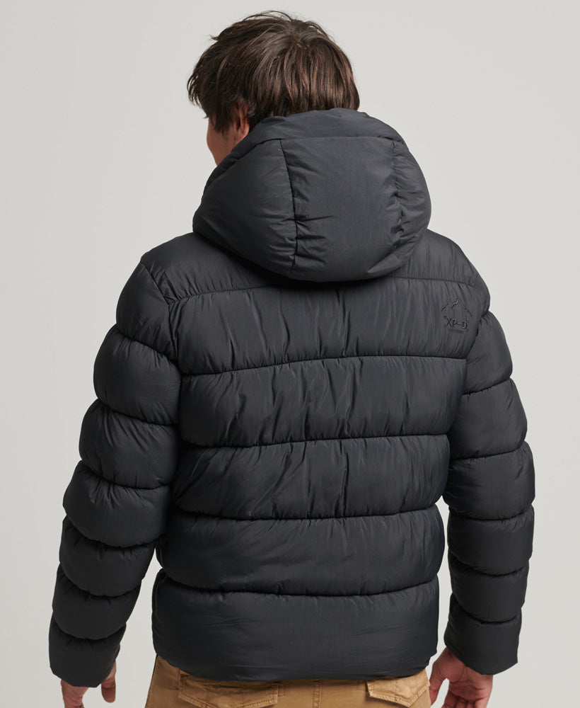 Men's Black XPD Sports Puffer Jacket-Model Back