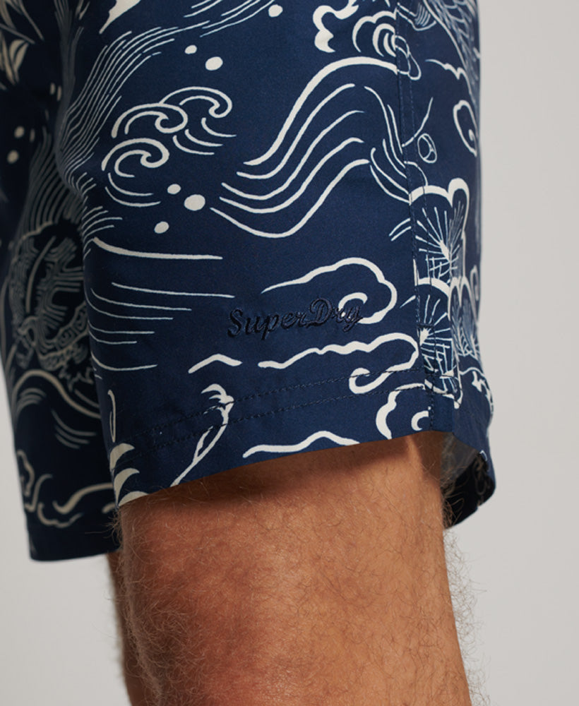 SUPERDRY Vintage Hawaiian Swimshort Horaizu Indigo Horaizu Indigo detail view
