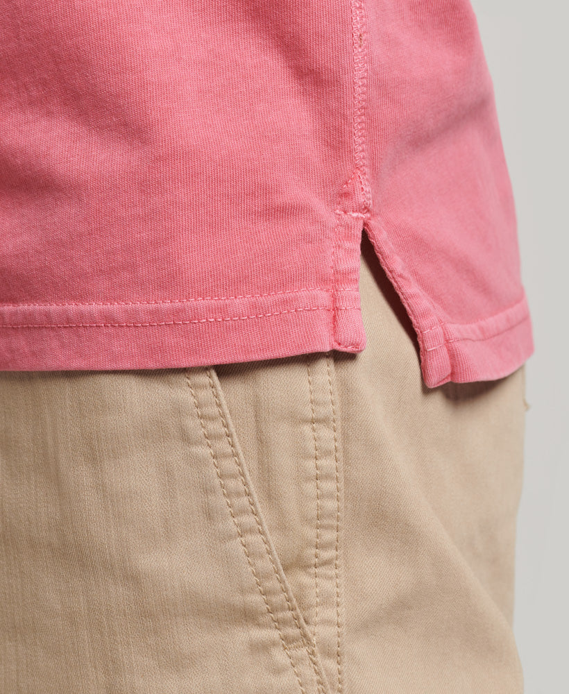 SUPERDRY Studios Jersey Polo Paradise Pink Paradise Pink back view
