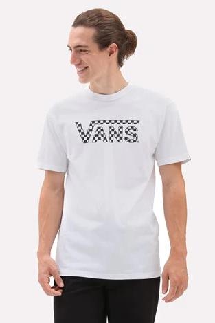 Checkered Vans White/Black Mens Short Sleeve Tee