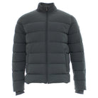 Kenrow Beck Jacket Pewter front view with quilted panels, high collar, and full zip