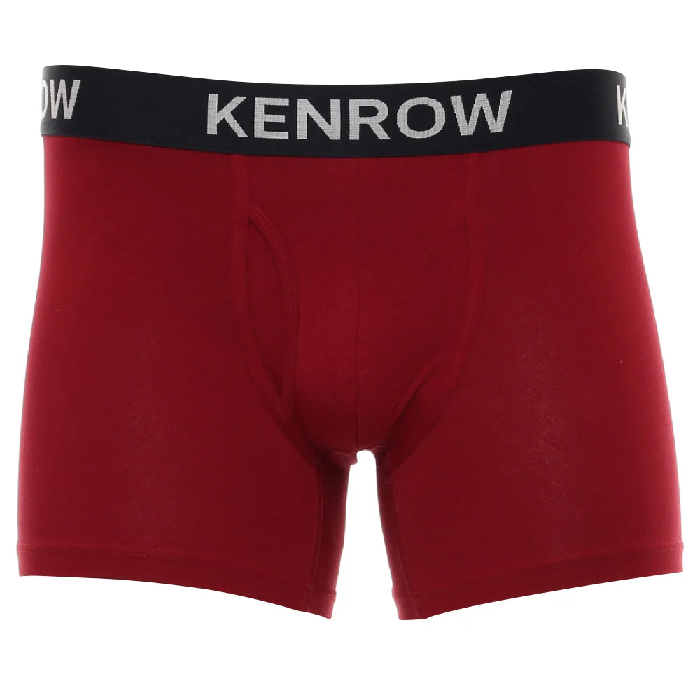 Kenrow Cole Boxer Multi front view in red with black branded waistband