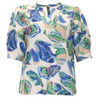 Rant & Rave East Top in blue floral print, front view