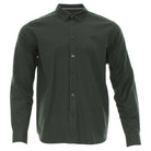 Kenrow Fritz Shirt Pewter Green front view with button - down collar and long sleeves