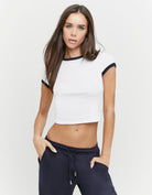 Tally Weijl White Basic T Shirt worn by model, front view