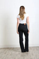 Rant & Rave Abigail wide leg jean in Raw Wash, back model view.
