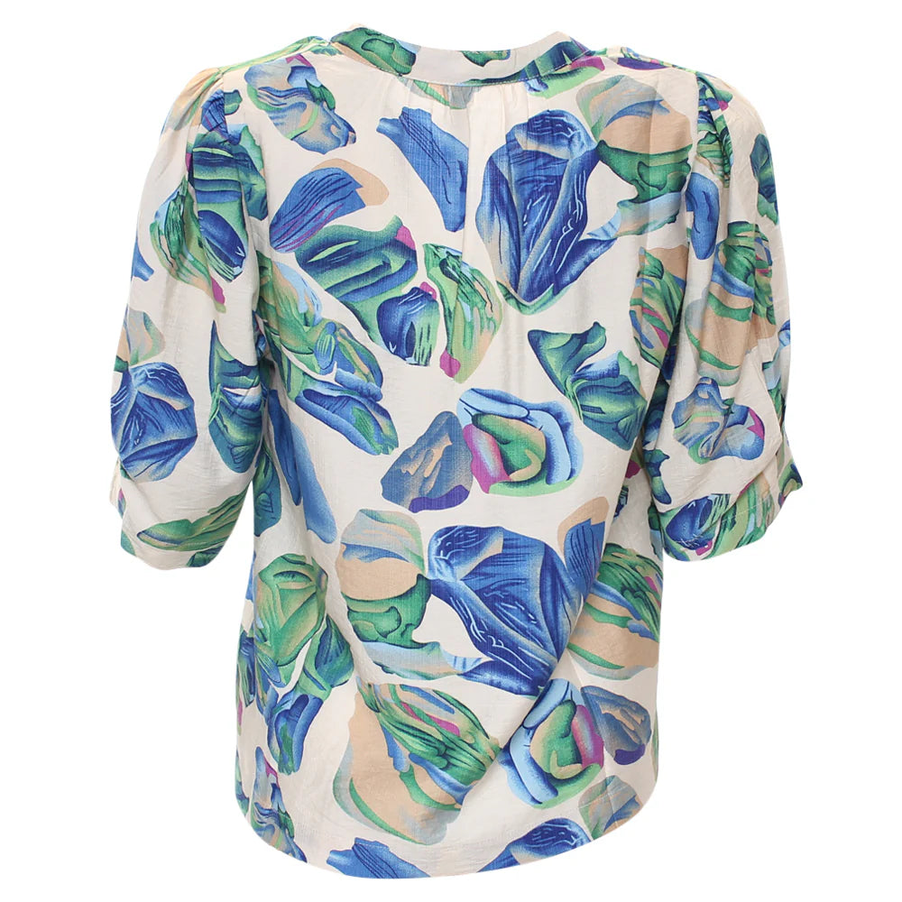 Rant & Rave East Top in blue floral print, back view