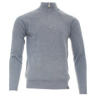 Kenrow Justin half zip jumper in powder blue melange, front view