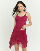 Tally Weijl pink knit tank top worn by model in front view