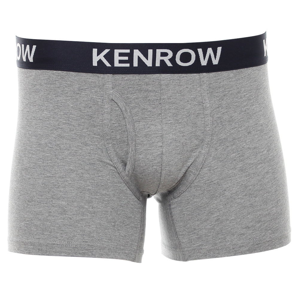 Kenrow Theo Boxer Briefs in grey with a black Kenrow waistband, front view