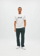 Diesel Walter Tee Wimbedon white crew neck t-shirt worn by a model with a front view