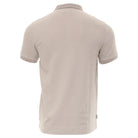 Kenrow Brett Polo in putty, back view showing plain textured fabric and collar.
