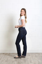 Rant & Rave Helen straight jean in dark wash, side model view