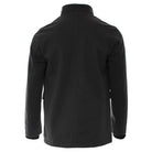 Kenrow Huxley Coat in charcoal, back view showing central seam, high collar and long sleeves with ribbed cuffs.