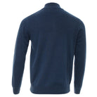 Kenrow Justin Half Zip Blue Melange sweater back view with ribbed hem