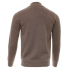 Kenrow Justin Half Zip Stone Melange sweater back view with ribbed hem