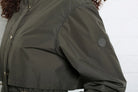 Rant & Rave Relax & Renew Becca jacket in khaki, sleeve logo detail.