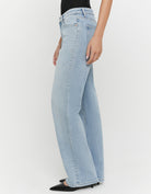 Tally Weijl Blue Low Waist Straight Jeans worn by model, side view