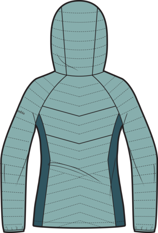 Womens Powder Pass™ Iii Hybrid Hdd Jacket-Crushed Blue - Back View