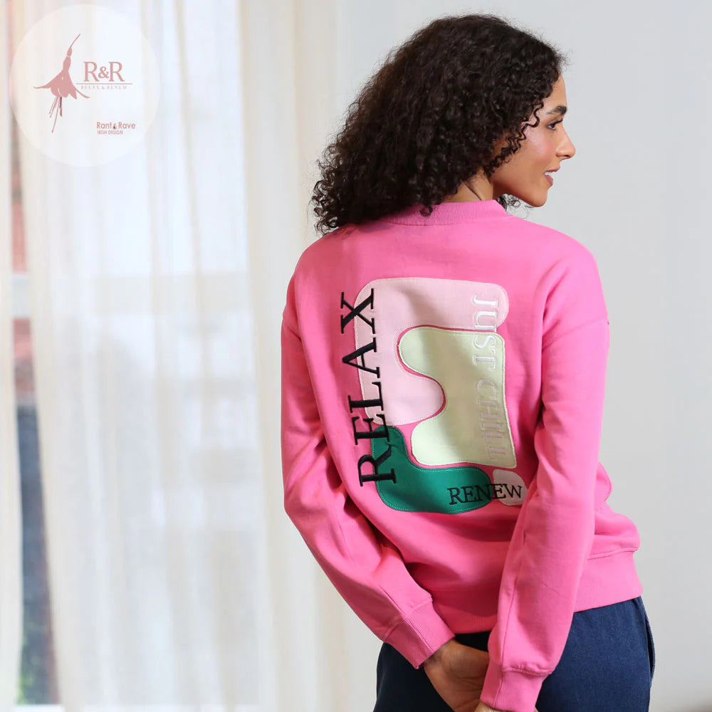 Rant & Rave Relax & Renew Gianna Sweater Pink, three quarter view