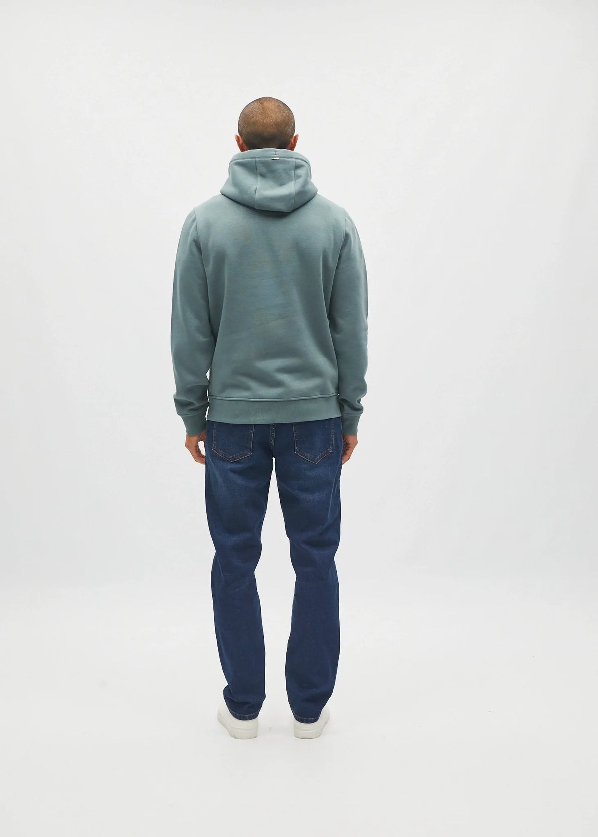 Diesel Jameson Hoodie in Green Meadow, back view showing the plain hooded design.