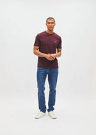 Diesel John Tee in deep burgundy worn by a model, front view