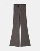 Tally Weijl grey striped flare trousers, front view