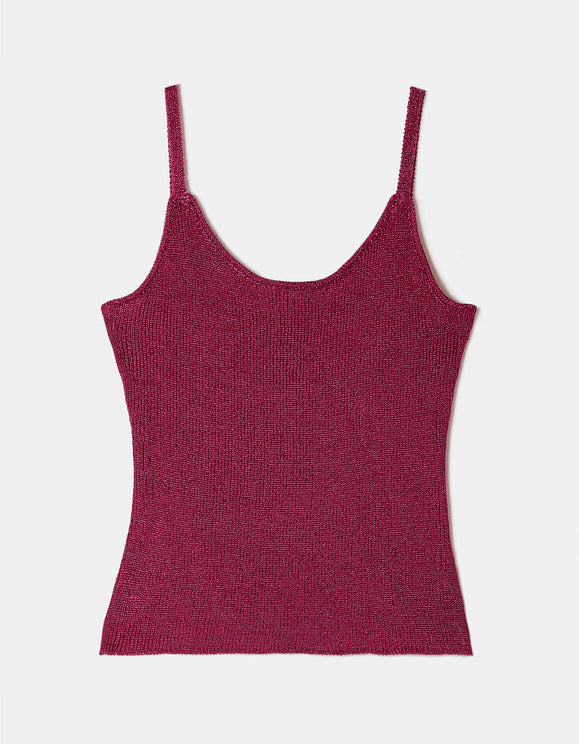 Tally Weijl pink knit tank top front view