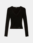 Tally Weijl Black Knit Jumper, front flat lay view