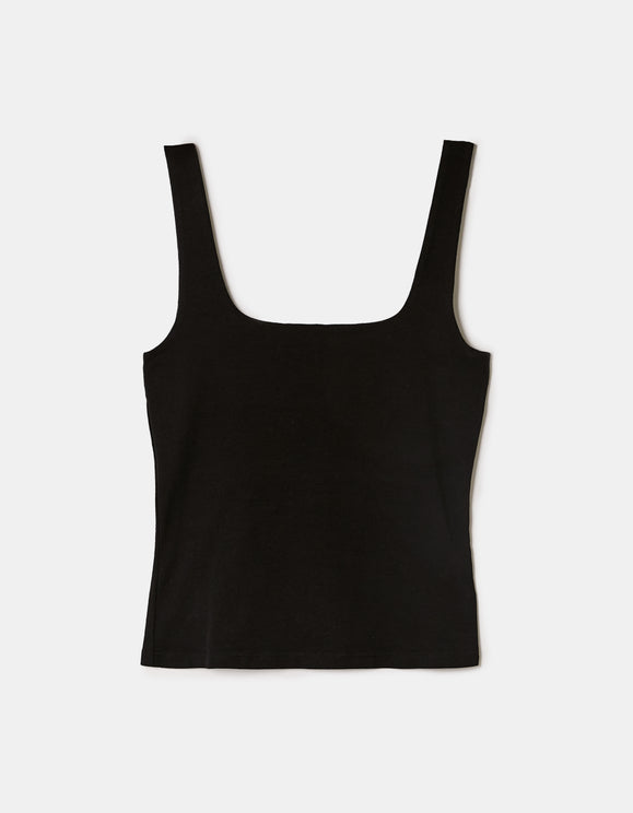 Tally Weijl black basic tank top, front view