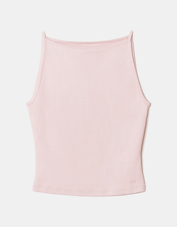 Tally Weijl pink basic top, front view