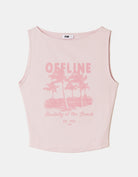 Tally Weijl Pink Printed Cotton Top, front flat lay view