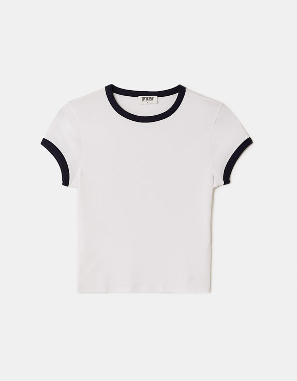Tally Weijl White Basic T Shirt, front flat lay view