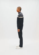 Diesel Tully Half Zip sweater worn by model, side view