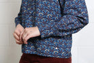Rant & Rave Isabella Blouse in navy reef print, sleeve and hem detail