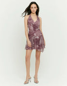 Tally Weijl printed mini dress in multi, full - length front model view