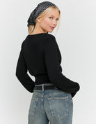 Tally Weijl Black Wrap Knit Jumper, back view