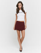 Tally Weijl Burgundy Mini Skort, styled product view