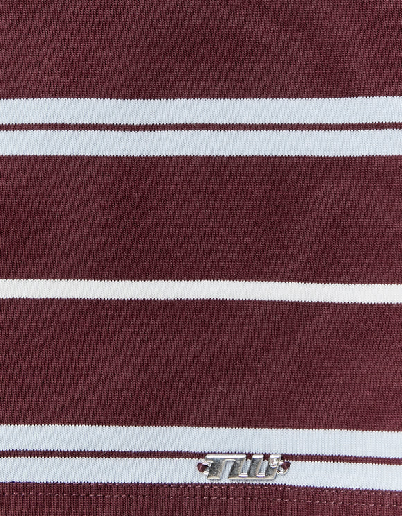 Tally Weijl Burgundy Striped T Shirt, product detail view