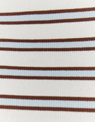 Tally Weijl white and brown striped T shirt ribbed fabric detail