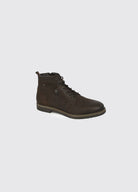 Dubarry Stetson men's boot in cigar, angled side view showing leather texture and stitched welt