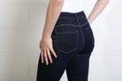Rant & Rave Helen straight jean in dark wash, back pocket detail