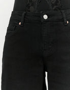 Tally Weijl black high waist wide leg jeans, waistband and fly detail