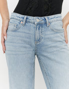 Tally Weijl Blue Low Waist Straight Jeans, waist view