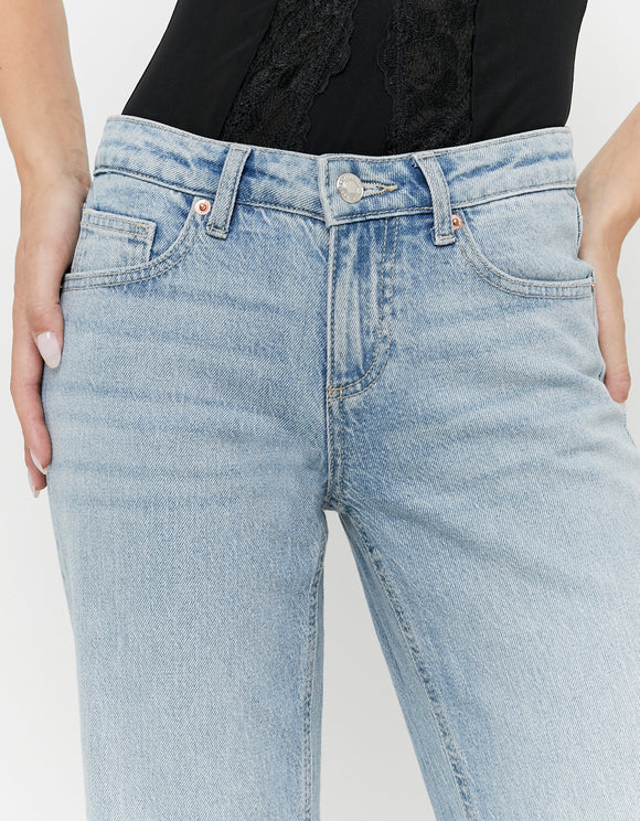 Tally Weijl Blue Low Waist Straight Jeans, waist view