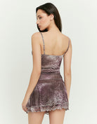 Tally Weijl multi animal print top worn by model, back view with thin straps