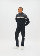 Diesel Tully Half Zip sweater worn by model, dynamic angled model view